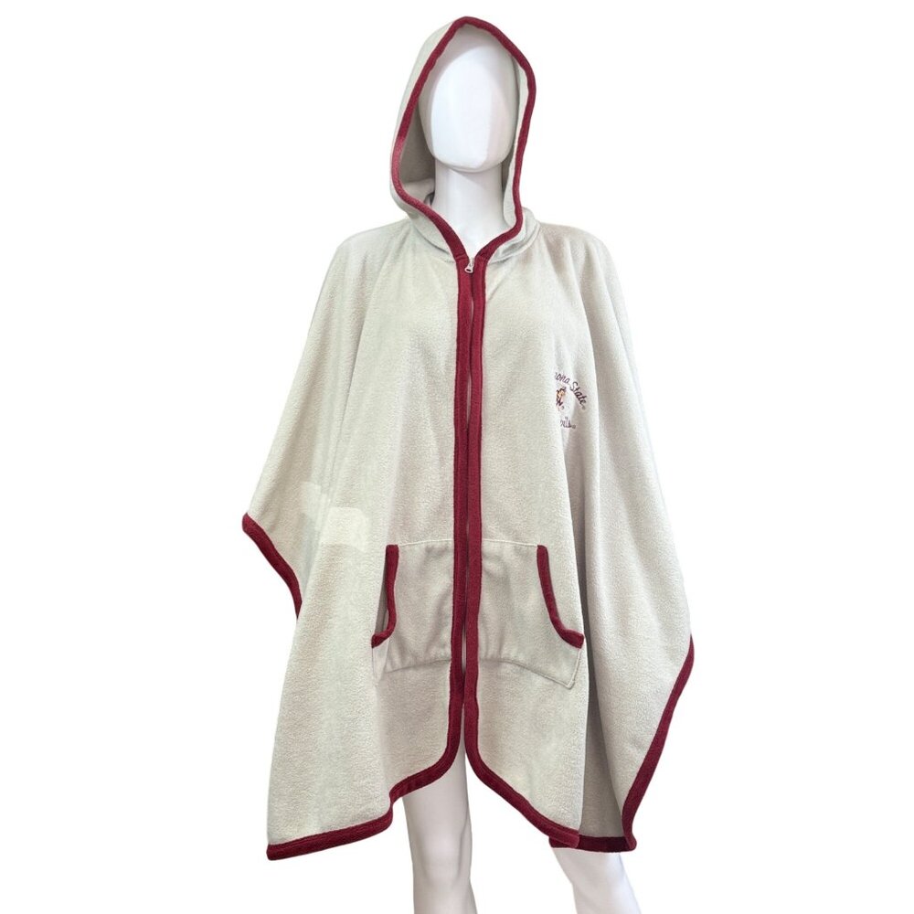 Arizona State Sun Devils Hooded Fleece Poncho OSFA Gray & Maroon Trim